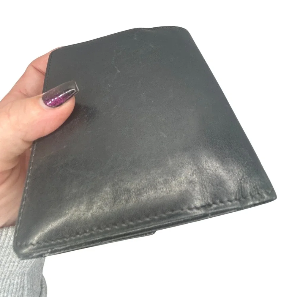 Salvatore Ferragamo‎ Black Leather Gancini Lock Tri Fold Wallet#118